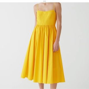J Crew Brand New with Tags A-line Yellow Midi Dress, Size 0
